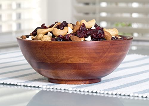 Lipper International Cherry Finished Footed Serving Bowl for Fruits or Salads, Small, 7" Diameter x 2.75" Height, Single Bowl - WoodArtSupply