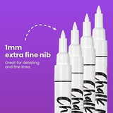 4 White 1mm + 5 White Variety Chalk Markers Bundle Chalkola
