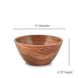 NIRMAN Bowl Set Acacia Wood for Kitchen Bowls for Entertaining Small Snack Bowls Set Kitchen Counter, Candy Bowl Bowls, Wooden Bowls for Décor (6" x NIRMAN