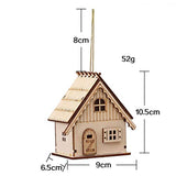 Amosfun Winter Suit LED Light Up Wooden House Decoration Unfinished Wood Christmas Ornaments Hanging Christmas Tree Decoration for Xmas New Year Amosfun