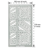 Aleks Melnyk No.433 Metal Stencil, Aztec Stencil Patterns and Symbols, Small Stencil, 1 PC, Template for Wood Burning, Engraving, Crafting, Aleks Melnyk