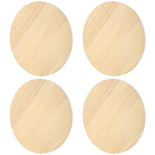 SINJEUN 4 Pack 12 Inches Round Wood Plaque, 3/4 Inch Thick Blank Wooden Hanging Sign, Unfinished Wood Boards with Hanging Hole for DIY Crafts - WoodArtSupply