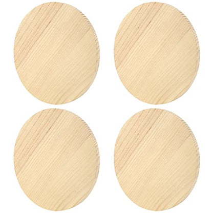 SINJEUN 4 Pack 12 Inches Round Wood Plaque, 3/4 Inch Thick Blank Wooden Hanging Sign, Unfinished Wood Boards with Hanging Hole for DIY Crafts - WoodArtSupply