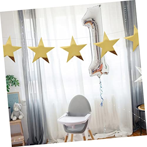 VOSAREA 20pcs Holiday Decorations Star Garland Metal Wreath Gold Trim Glitter Star Cutouts Hanging Glitter Paper Stars Gold Star Hanging Decor Paper VOSAREA