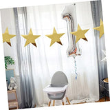 VOSAREA 20pcs Holiday Decorations Star Garland Metal Wreath Gold Trim Glitter Star Cutouts Hanging Glitter Paper Stars Gold Star Hanging Decor Paper VOSAREA