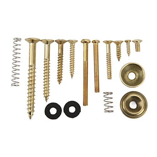 Electric Guitar Screw Kit Multiple Sizes Guitar Metal Repairing Tool Kit with Screws Washers and Springs Repair Fasteners(gold) Walfront