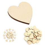 Vosarea 50pcs Wooden Hearts Slices Blank Unfinished Wooden Discs Cutout Pieces Embellishments for Scrapbooking Wedding Table Scatter DIY Arts Craft VOSAREA
