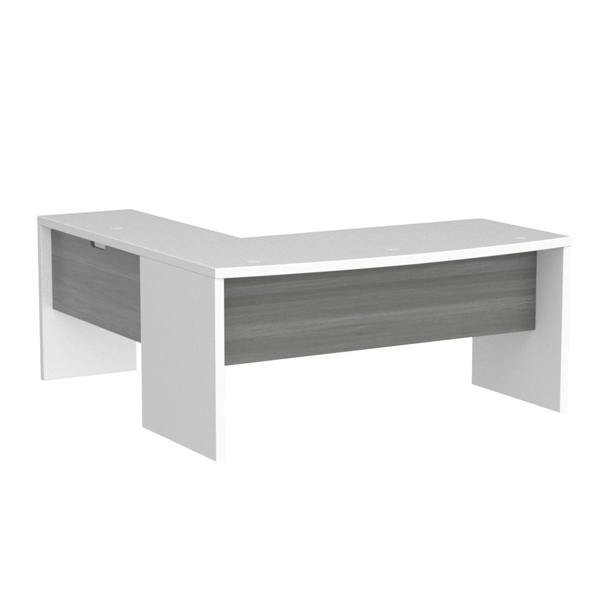 Bush Furniture L Shape Desk with Wire Management | Echo Collection Corner Bow Front Table for Home Office with Quick-to-Assemble Hardware, 72W, Pure Bush Business Furniture