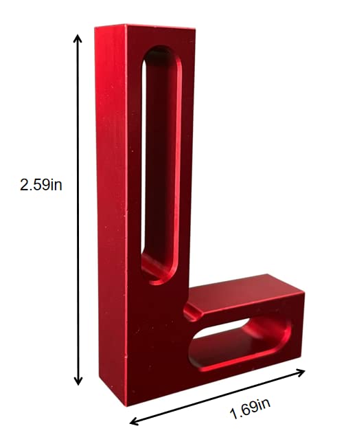 Lkonwee 90 Degree Mini Positioning Square, Small Pocket Right Angle Clamps Woodworking Carpenter Tool, Check Square on Carpenter Cutting Tools (Red) Lkonwee