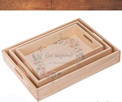 Unfinished Wooden Trays - Set of 3 by Decorate Your World Collection by Get Inspired