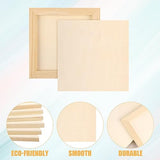50pcs Unfinished Wood Canvas, 6x6 Inch Multipurpose Blank Wood Canvas Boards Pine Wood Panels Wood Canvases for Painting Drawing Craft DIY Art PEUTIER