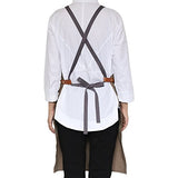 NEOVIVA Canvas Tool Apron for Men and Women with Pockets, Adjustable Heavy Duty Cross Back Work Apron for Shop BBQ Woodworking NEOVIVA