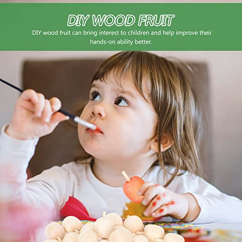 Unfinished Wood Apples Set of 30, Mini Wooden Apples Crafts Artuficial Apples Decorations for Pyrography Painting Writing DIY Wood Crafts Supplies Didiseaon