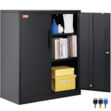 VEVOR Metal Storage Cabinet with 2 Magnetic Doors and 2 Adjustable Shelves, 200 lbs Capacity per Shelf, Locking Steel Storage Cabinet, 42'' Metal VEVOR