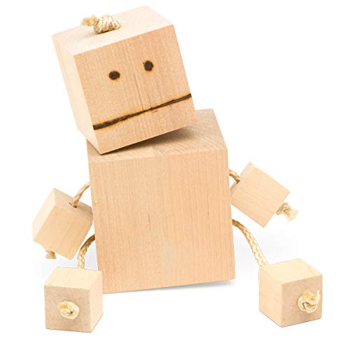 Unfinished Wooden Blocks 7/8 inch, Pack of 50 Small Wood Cubes for Crafts and DIY Home & Baby Decor, by Woodpeckers Woodpeckers