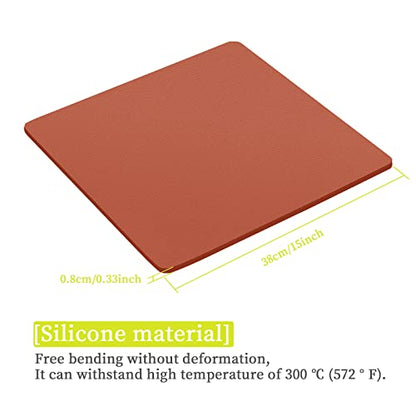 Silicone Mat 15x15 Inch for Tshirts Heat Press Machines 0.33 Inch Thickest Easy Press Pads - WoodArtSupply