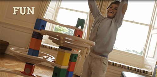 Hape Quadrilla Wooden Marble Run Construction - Vertigo - Quality Time Playing Together Safe and Smart Play for Smart Families,Multicolor Hape