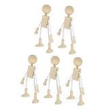 Kisangel 5pcs Cartoon Toy White Embryo Dolls Unfinished Wood Crafts Unfinished Wood Peg Dolls Unfinished Peg Doll Wood Dolls Blank Wood Toys Kisangel