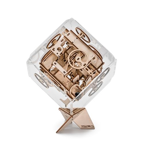 Intrism Mini - 3D Puzzle & Wooden Marble Maze for Kids & Adults, Ages 12+, Labyrinth Gravity Maze Game - Brain Teaser Gift, 6" Maze Cube Puzzle Box Intrism