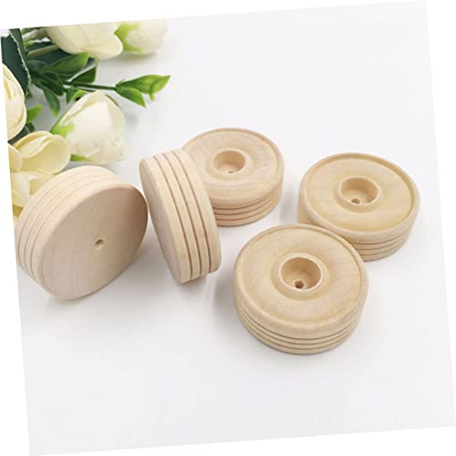 TEHAUX 25pcs Unfinished Round Blank Wood Crafts Supplies DIY Accessories Unfinished Wood Wheels Homemade Ornaments Crafts Wood Wheel Round Wheels - WoodArtSupply