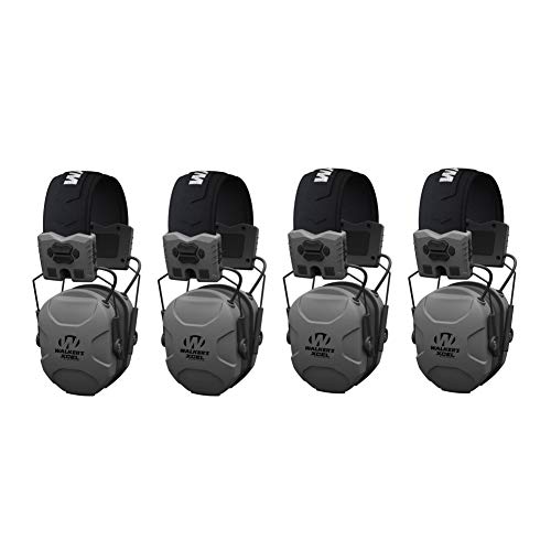 Walker's XCEL 500BT Electronic Active Shooting Hearing Protection & Enhancement Earmuffs w/ 4 Listening Modes & Bluetooth Connectivity, Gray (2 Pack) Walker's