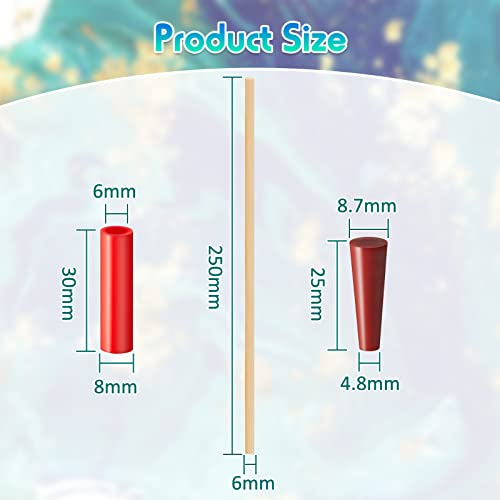 90 Pieces Epoxy Glitter Pen Turner Attachment Set, Including 30 Nonstick Sleeves 30 Silicone Plugs Silicone Pen Caps 30 Dowels Glitter Pen Project Outus