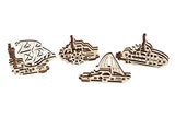 Mechanical UGEARS Wooden 3D Puzzle U-Fidgets-Ships. 4 Models Construction Set UGEARS