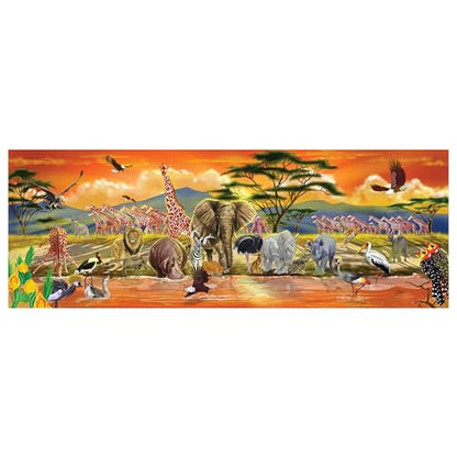 Melissa & Doug African Plains Safari Jumbo Jigsaw Floor Puzzle (100 pcs, over 4 feet long) - WoodArtSupply