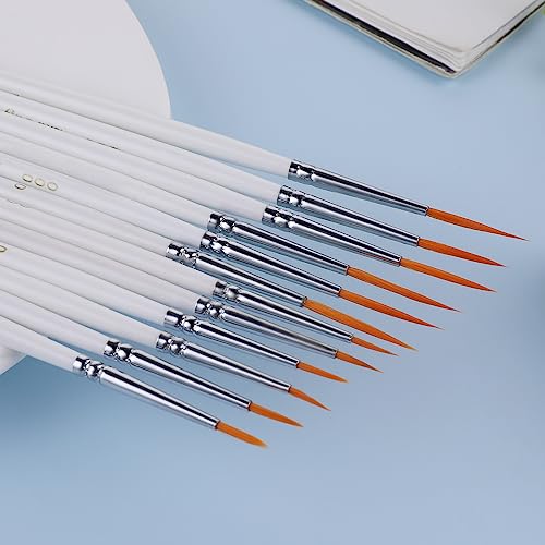 cobee 12Pcs Fine Paint Brushes, Detail Paint Brushes Micro Artist Paintbrush Set Acrylic Paint Brushes for Kids Students Artists Detail Painting Oil cobee