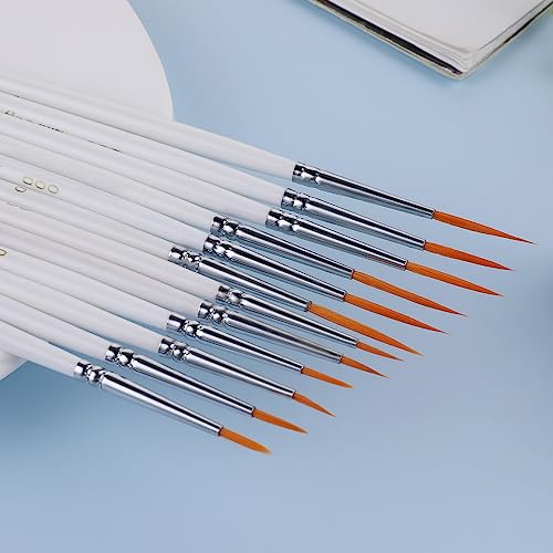 cobee 12Pcs Fine Paint Brushes, Detail Paint Brushes Micro Artist Paintbrush Set Acrylic Paint Brushes for Kids Students Artists Detail Painting Oil - WoodArtSupply