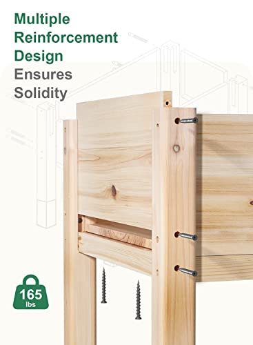 MIXC Wooden Raised Garden Bed with Legs, 48”L X 24”W, Elevated Reinforced Large Planter Box for Vegetable Flower Herb Outdoors - Beam and Column MIXC