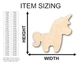 Unfinished Wood Unicorn Shape - Craft - up to 36" DIY 14" / 3/4" 24 Hour Crafts