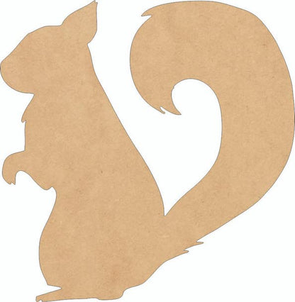 Unfinished Squirrel 1/4" MDF 2" Cutout, Blank Wall Shape, DIY - WoodArtSupply