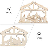 SEWACC Wooden Nativity Scene Ornaments 20Pcs Unfinished Blank Celebrate The Birth of Jesus Shape Cutout Craft Decorations for DIY Crafts Christmas SEWACC