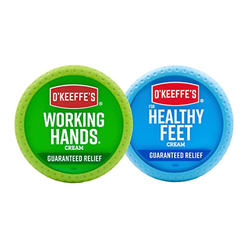O'Keeffe's Working Hands Hand Cream, 3.4 Ounce Jar and Healthy Feet Foot Cream, 3.2 Ounce Jar O'Keeffe's