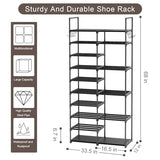 Kottwca 2 Row 10 Tier Tall Shoe Rack Organizer for Closet Entryway, 40-45 Pair Shoe Boot Storage Rack, Metal Shoe Shelf Small Vertical Stackable Shoe Kottwca