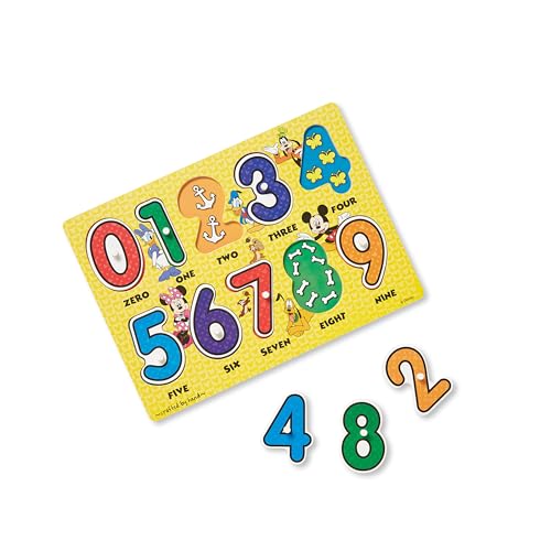 Melissa & Doug Disney Wooden Peg Puzzles Set: Letters, Numbers, and Shapes and Colors - Letters And Number Puzzles, Disney Puzzles, Wooden Puzzles Melissa & Doug