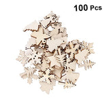 TEHAUX 100PCS Natural Unfinished Wood Slices Christmas Rustic Decor Unfinished Christmas Ornaments Unfinished Wood Crafts Centerpieces Rustic Wood TEHAUX