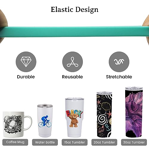 Universal Sublimation Tumblers Kit, 2Pcs Heat Gloves for Sublimation, 6 Pcs Silicone Bands for Sublimation Tumbler, 1 Pc Heat Tape for Sublimation Omoojee