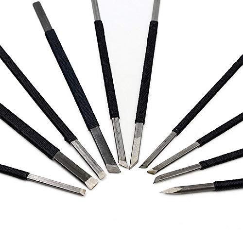 Toolso Stone Carving Tool 10pcs High-Carbon Steel Carving Chisels/Knives Kits Toolso