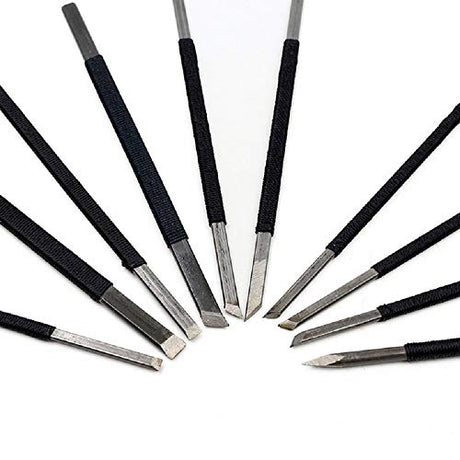 Toolso Stone Carving Tool 10pcs High-Carbon Steel Carving Chisels/Knives Kits Toolso