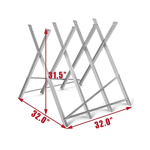 WINMAX TOOLS AUTOMOTIVE Heavy Duty 220 lbs Sawhorse Work Table, Portable Folding Sawhorse, Adjustable Steel Sawbuck for Firewood, Lightweight Log WINMAX TOOLS AUTOMOTIVE
