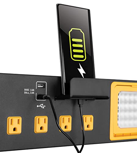 Performance Tool W2279 Commercial Grade Power Station with 6 Outlets, 2 USB Ports, Built-In Cradle, and LED Lights, Ideal for Workshops and Garages Performance Tool