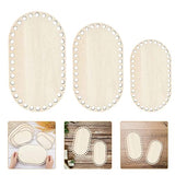 Milisten 4pcs Wooden Basket Bottom Wooden Base Shaper Blank Crochet Base for Thick Yarn DIY Knitting Basket Weaving Supplies Oval Milisten