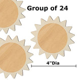 Pack of 24 Unfinished Wood Sun Cutouts by Factory Direct Craft - Blank Wooden Outer Space Solar System Suns Shapes Made in USA for Scouts, Camps, Factory Direct Craft