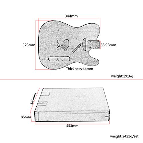 Alnicov Unfinished Electric Guitar Body for Fender Telecaster TL Guitar DIY Accessory Mahogany Wood - WoodArtSupply