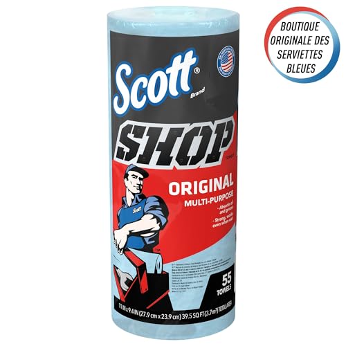 Scott Shop Towels Original (75130), Blue Shop Towels, 1 Roll/Pack, 30 Packs/Case SCOTT SHOP ORIGINAL