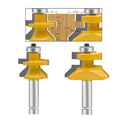 LETBUY Flooring 2 Bit Tongue and Groove Flooring Router Bit Set 1/2-Inch Shank (2 pcs)