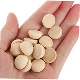 Kisangel 96 Pcs Wooden Hemisphere Unfinished Balls DIY Half Beads Unfinished Hemisphere Ball Unfinished Half Round Beads Wooden Half Craft Ball Wood Kisangel