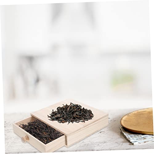 NOLITOY Box Tea Box Gift Box Tea Storage Tea Organizer Container Multi-functional Wood Tea Organizer Tea Holder Desk Topper Wood Storage Drawers Wood NOLITOY